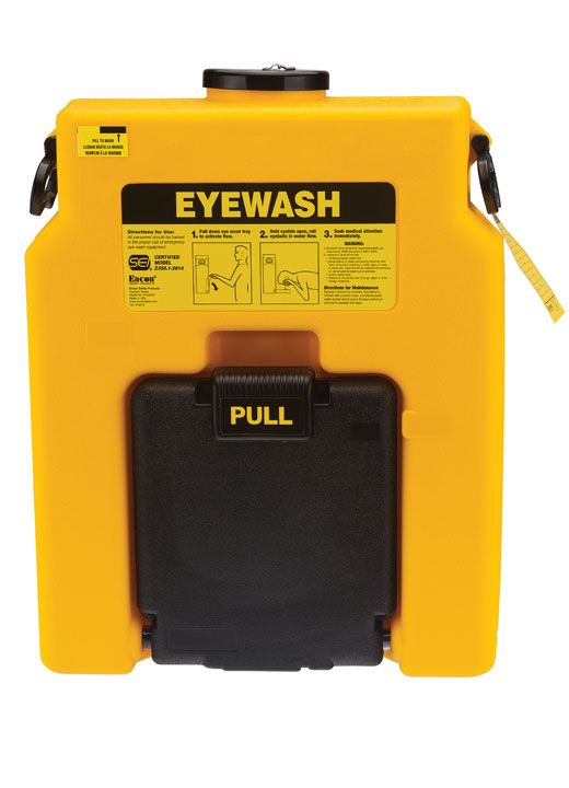 Gravity Fed Eyewash Industry Standard Yellow, Minimum 15 Minute 