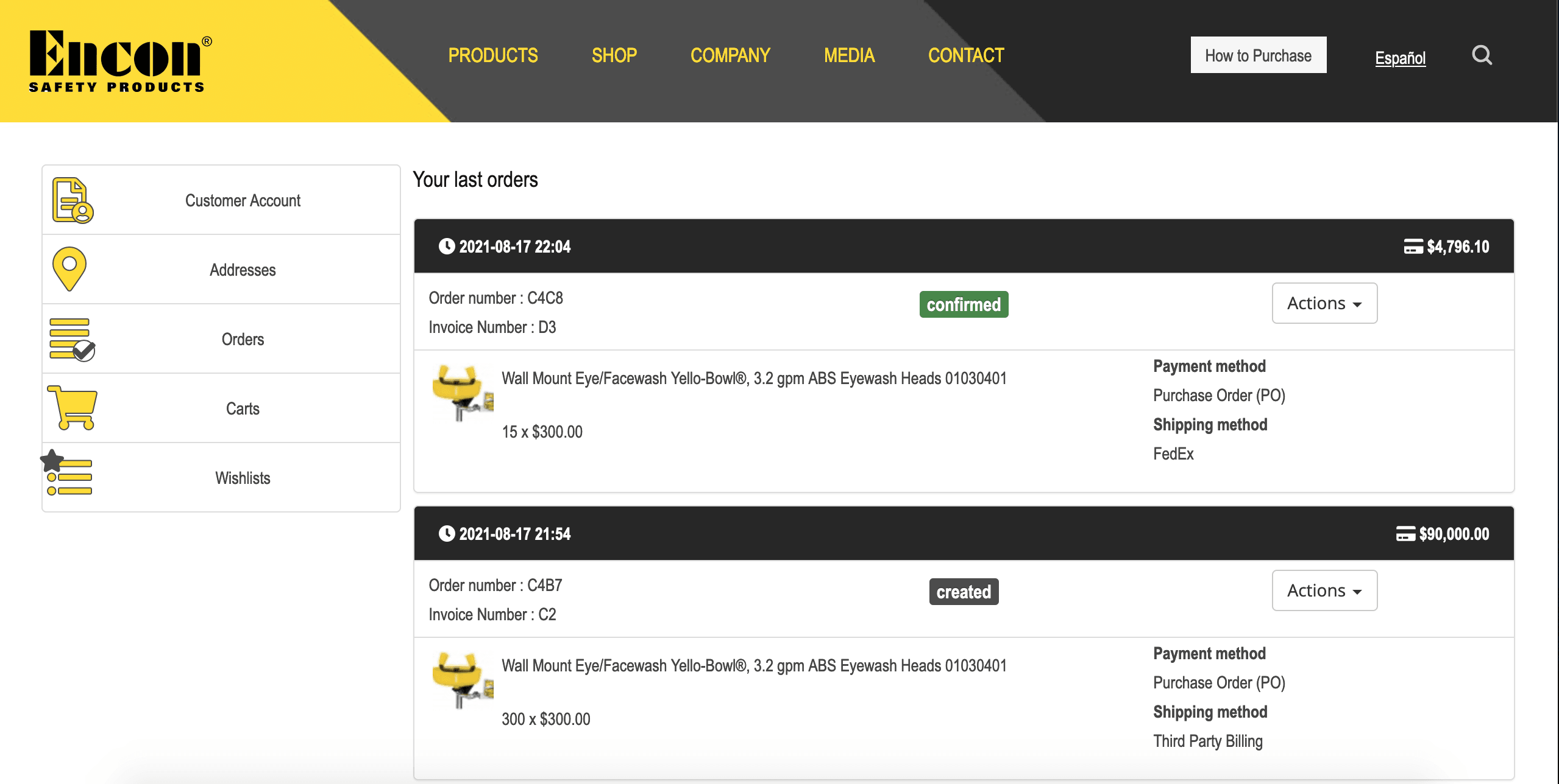 Manage your order status and order history